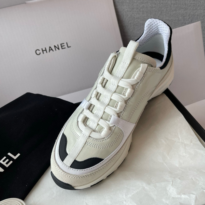 NIGO Chanel Women's Solid Color Round Toe Leather Low Top Lace-Up Sneakers Shoes #nigo77692
