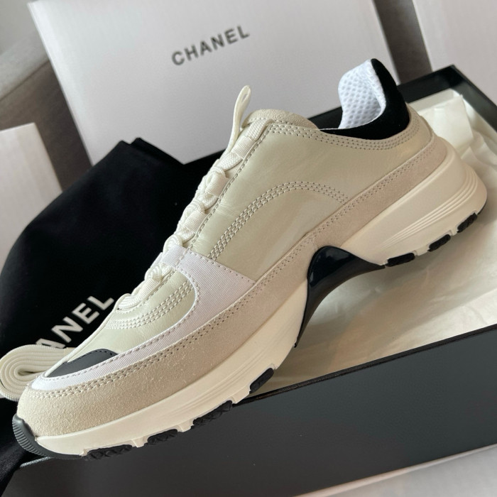 NIGO Chanel Women's Solid Color Round Toe Leather Low Top Lace-Up Sneakers Shoes #nigo77692