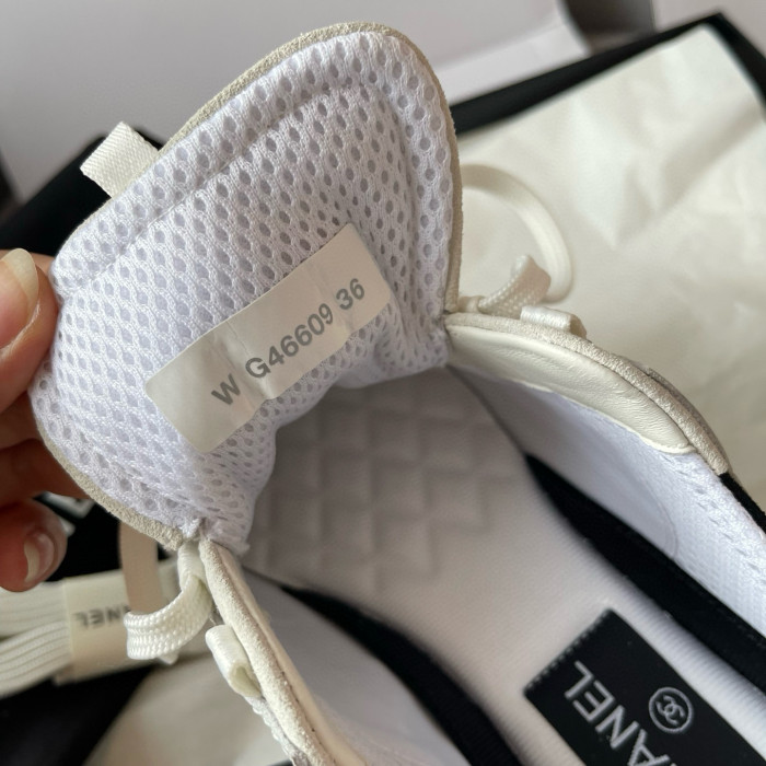NIGO Chanel Women's Solid Color Round Toe Leather Low Top Lace-Up Sneakers Shoes #nigo77692
