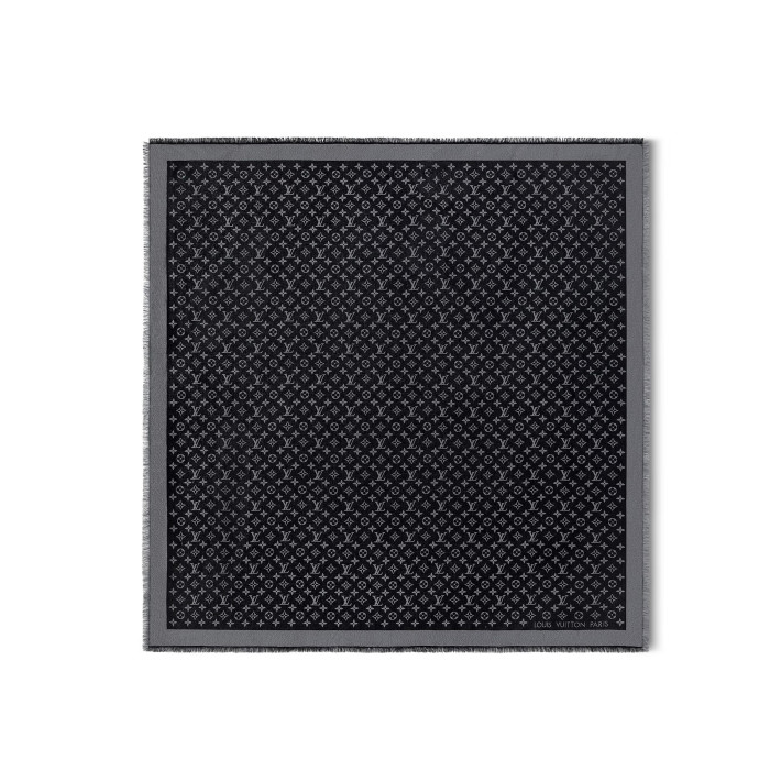 NIGO Louis Vuitton Monogram Shine Women's Solid Color Logo Monogram Jacquard Wool Shawl Scarf #nigo77733