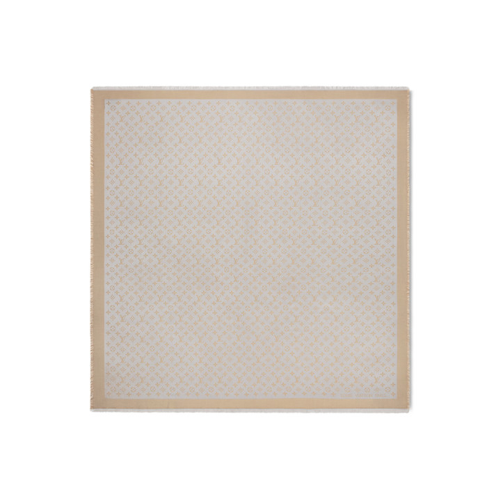 NIGO Louis Vuitton Monogram Shine Women's Solid Color Logo Monogram Jacquard Wool Shawl Scarf #nigo77733