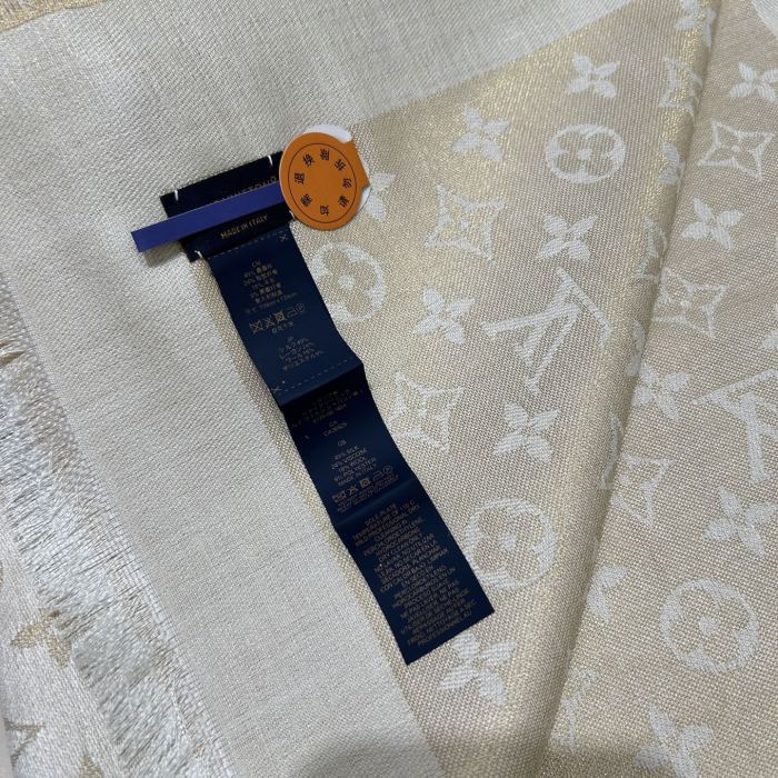 NIGO Louis Vuitton Monogram Shine Women's Solid Color Logo Monogram Jacquard Wool Shawl Scarf #nigo77733
