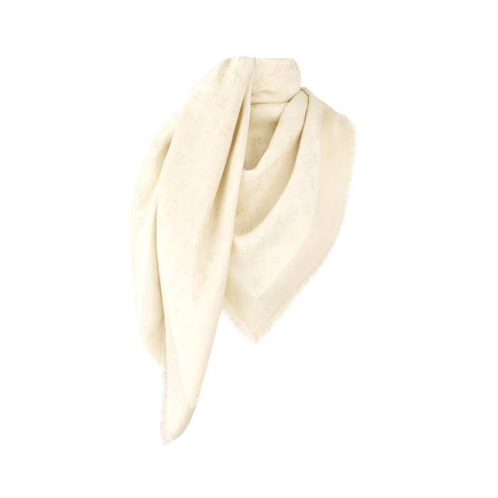 NIGO Louis Vuitton Monogram Shine Women's Solid Color Logo Monogram Jacquard Wool Shawl Scarf #nigo77733