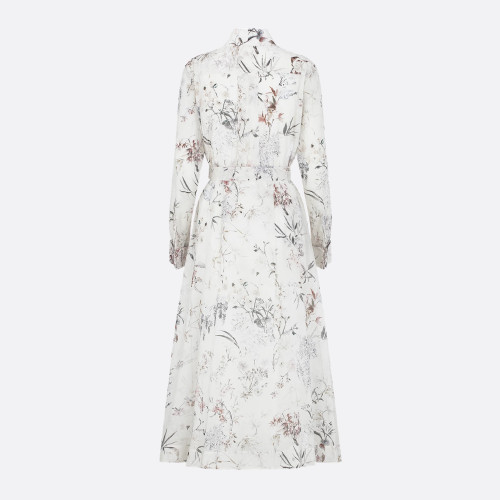 NIGO Dior Millefiori Pattern With Belt Women's Spring Summer Fashion Elegant Long Long Sleeve Dress Slim Printed Gown Dresses Ngvp #nigo1899