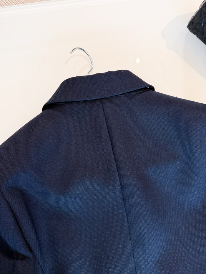 NIGO Dior Women's Spring And Fall Wool Silk Blend Solid Color Double-Breasted Loose Blazer Jacket Ngvp #nigo1939