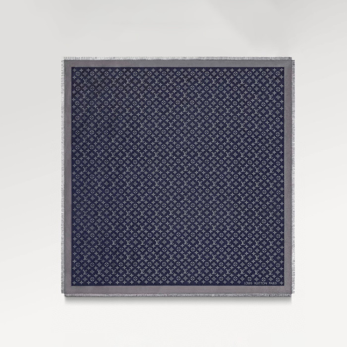 NIGO Louis Vuitton Monogram Shine Women's Solid Color Logo Monogram Jacquard Wool Shawl Scarf #nigo77733