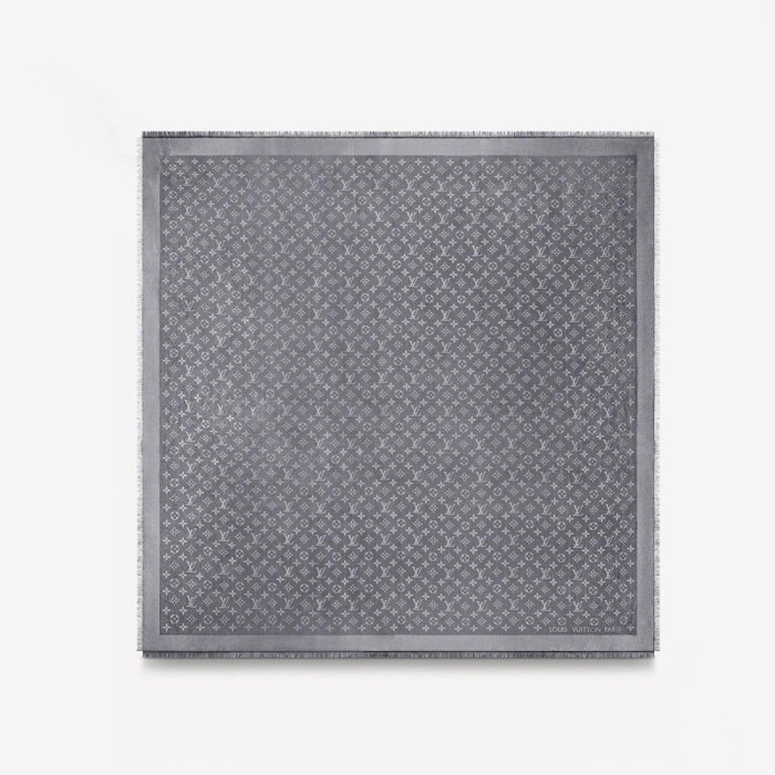 NIGO Louis Vuitton Monogram Shine Women's Solid Color Logo Monogram Jacquard Wool Shawl Scarf #nigo77733