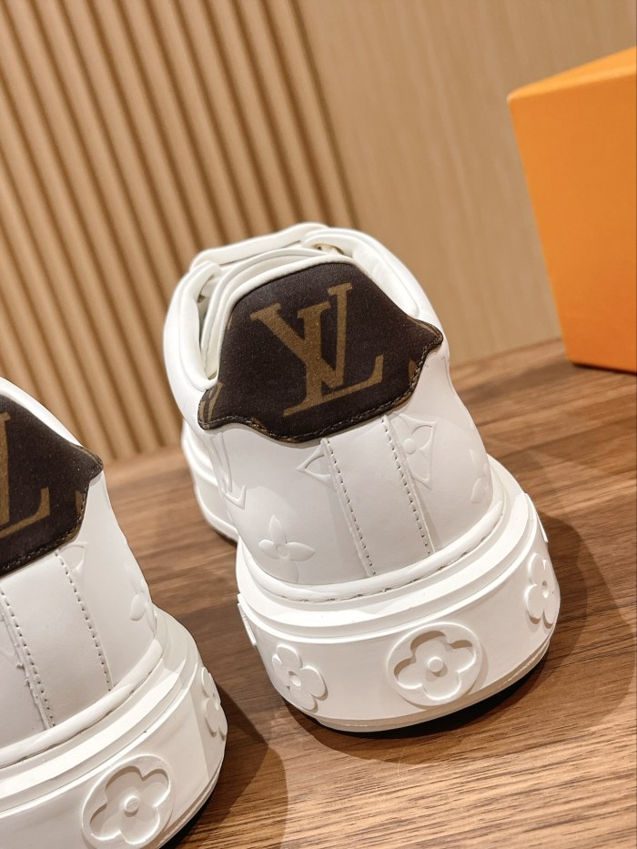 NIGO Louis Vuitton Time Out Women's Solid Color Letter Print Leather Low-Top Lace-Up Casual Shoes #nigo77748