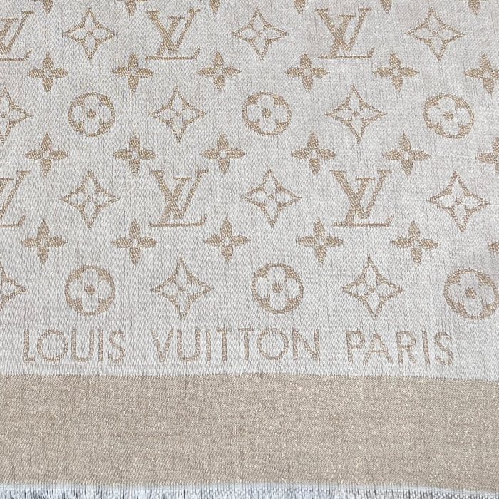 NIGO Louis Vuitton Monogram Shine Women's Solid Color Logo Monogram Jacquard Wool Shawl Scarf #nigo77733