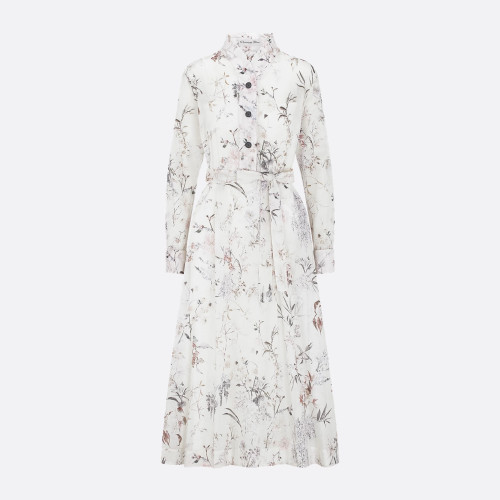 NIGO Dior Millefiori Pattern With Belt Women's Spring Summer Fashion Elegant Long Long Sleeve Dress Slim Printed Gown Dresses Ngvp #nigo1899