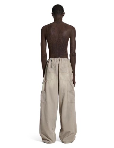 NIGO Balenciaga Men's Women's Four Seasons Cotton Tie Mid Waist Loose Work Pants Solid Color Casual Pants Ngvp #nigo1937