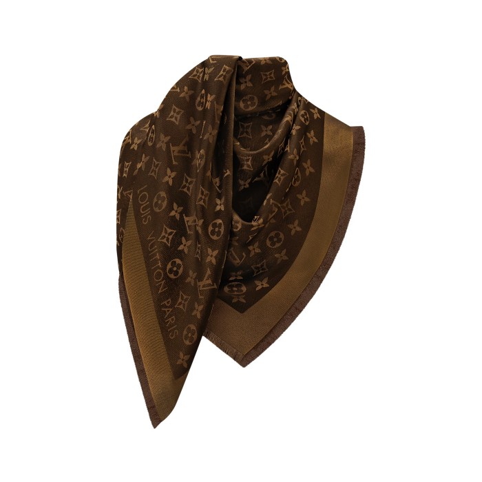 NIGO Louis Vuitton Monogram Shine Women's Solid Color Logo Monogram Jacquard Wool Shawl Scarf #nigo77733