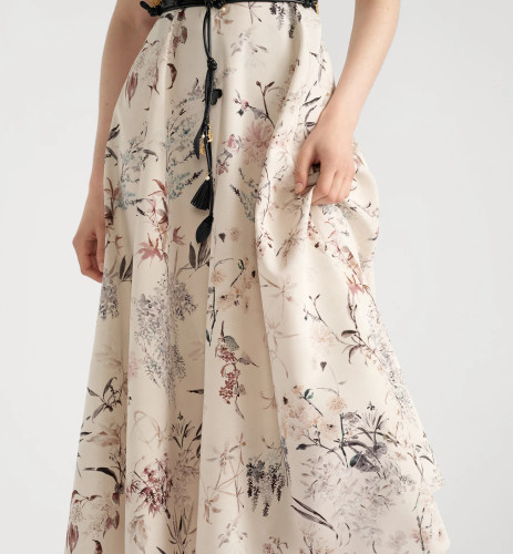 NIGO Dior Millefiori Pattern With Belt Women's Spring Summer Fashion Elegant Long Vest Dress Slim Printed Dress Dresses Ngvp #nigo1961