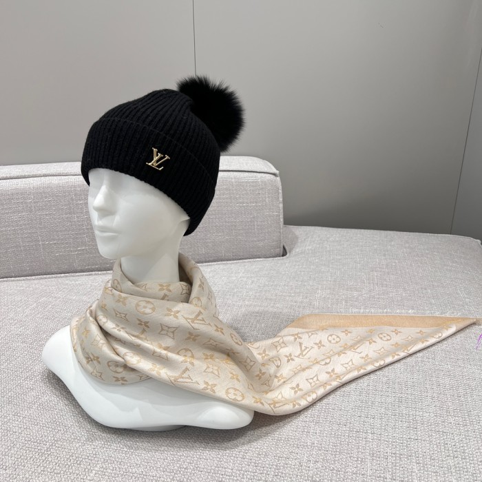 NIGO Louis Vuitton Monogram Shine Women's Solid Color Logo Monogram Jacquard Wool Shawl Scarf #nigo77733