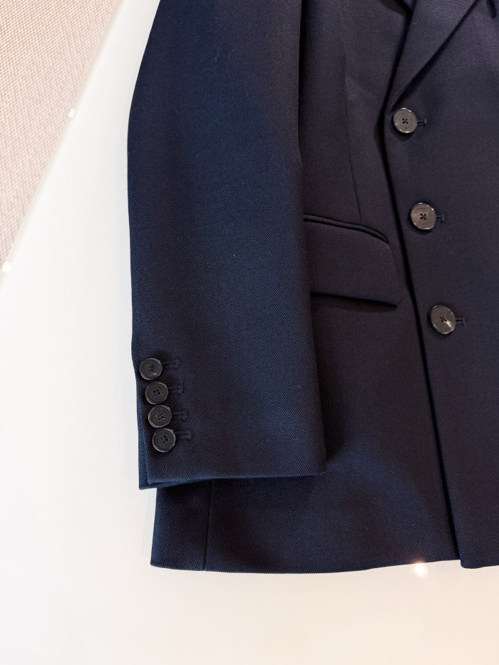 NIGO Dior Women's Spring And Fall Wool Silk Blend Solid Color Double-Breasted Loose Blazer Jacket Ngvp #nigo1939