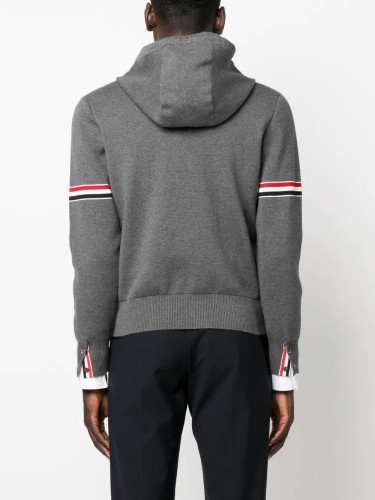 NIGO Thom Browne Men's Spring & Autumn Cotton Armband Embellished Solid Color Zipper Fitted Hooded Cardigan Jacket Ngvp #nigo1943