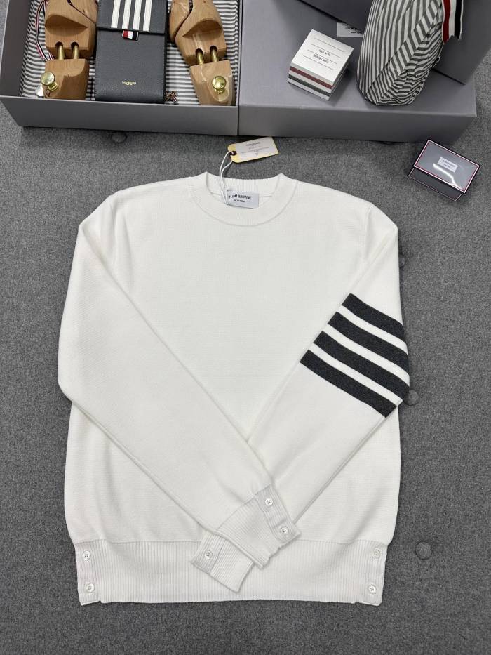 NIGO Thom Browne Men's Spring, Autumn And Winter Round Neck Solid Color Cotton Striped Long Sleeve Pullover Knitted Sweater Ngvp #nigo1944