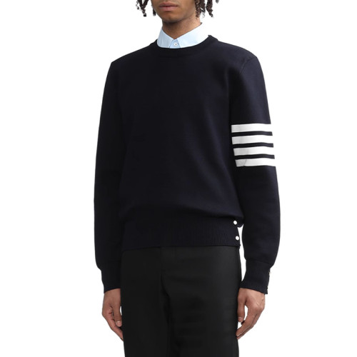 NIGO Thom Browne Men's Spring, Autumn And Winter Round Neck Solid Color Cotton Striped Long Sleeve Pullover Knitted Sweater Ngvp #nigo1944