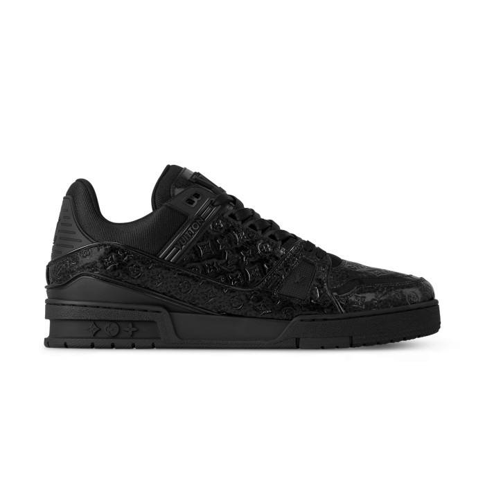 NIGO Louis Vuitton LV Trainer Men's And Women's Solid Color Lacquered Cowhide Leather Letter Print Low-top Lace-up Sneakers Shoes #nigo77762