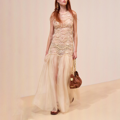 NIGO Zimmermann Women's Spring And Summer Pleated Sleeveless Vest Dress Fashion Temperament Elegant Long Tulle Dress Dresses Ngvp #nigo1891