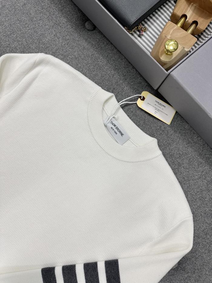 NIGO Thom Browne Men's Spring, Autumn And Winter Round Neck Solid Color Cotton Striped Long Sleeve Pullover Knitted Sweater Ngvp #nigo1944