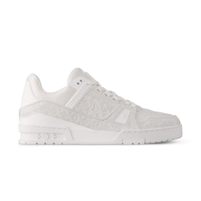 NIGO Louis Vuitton LV Trainer Men's And Women's Solid Color Lacquered Cowhide Leather Letter Print Low-top Lace-up Sneakers Shoes #nigo77762