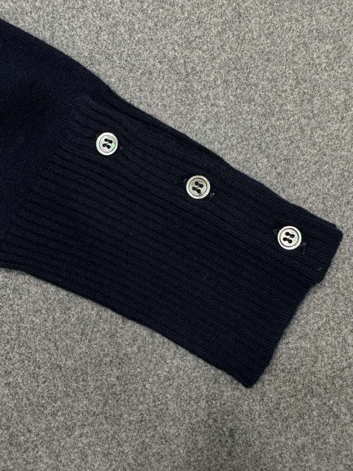 NIGO Thom Browne Men's Spring & Autumn Striped Solid Color V-Neck Cashmere Fitted Long Sleeve Knit Cardigan Ngvp #nigo1945