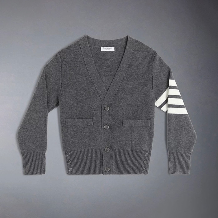 NIGO Thom Browne Men's Spring & Autumn Striped Solid Color V-Neck Cashmere Fitted Long Sleeve Knit Cardigan Ngvp #nigo1945