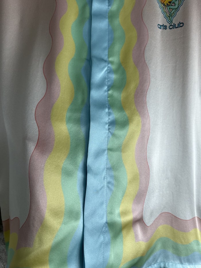 NIGO Casablanca Men's Summer Gradient Pattern Printed Single-Button Short-Sleeved Shirt and Casual Shorts Set Suit #nigo77745