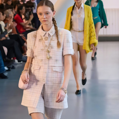 NIGO Chanel Women's Women's Spring And Summer Pink Plaid Woven Dress Fashionable Elegant Temperament Casual Single-breasted Shirt Dress Dresses Ngvp #nigo1963