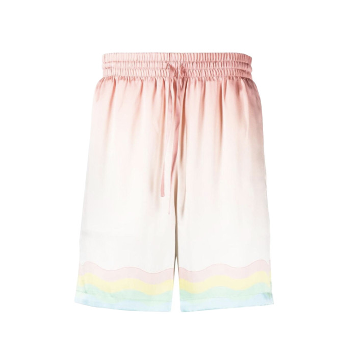 NIGO Casablanca Men's Summer Gradient Pattern Printed Single-Button Short-Sleeved Shirt and Casual Shorts Set Suit #nigo77745