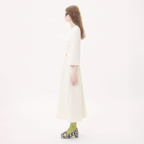 NIGO Valentino Crepe Couture Midi Dress Women's Spring And Summer Temperament Dresses Classic Models Exquisite And Elegant Long Dresses Medium-sleeved Dress Dresses Ngvp #nigo1966