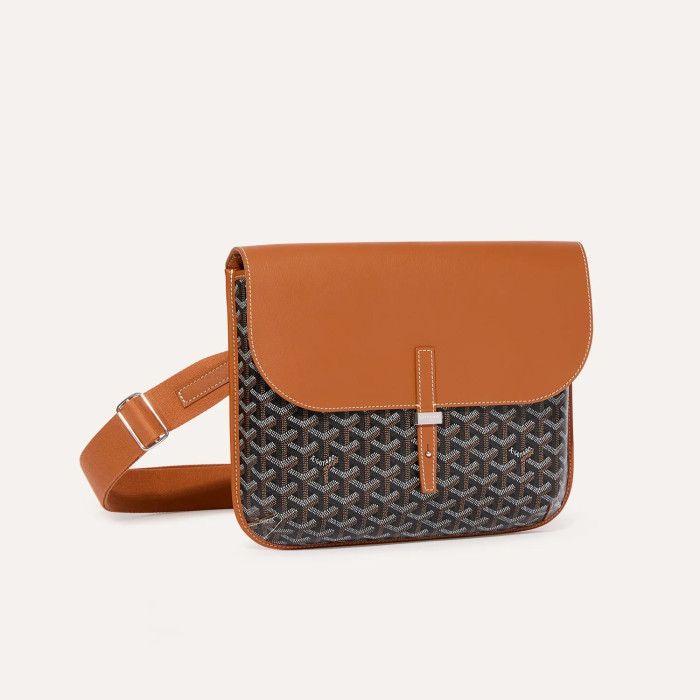 NIGO GOYARD Coursier Men's and Women's Solid Color Adjustable Shoulder Strap Canvas Spell Calfskin Messenger Bag Crossbody Shoulder Bags #nigo77783