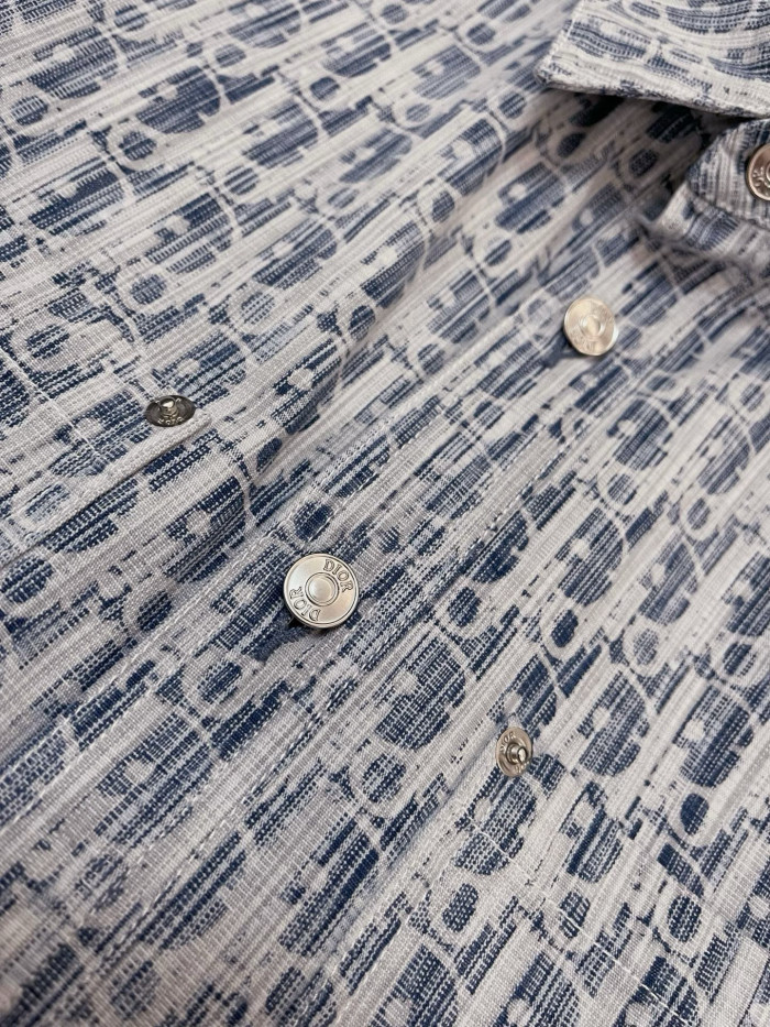 NIGO Dior Men's Spring/Autumn Alphabet Print Single-Breasted Long-Sleeved Denim Shirt #nigo77785