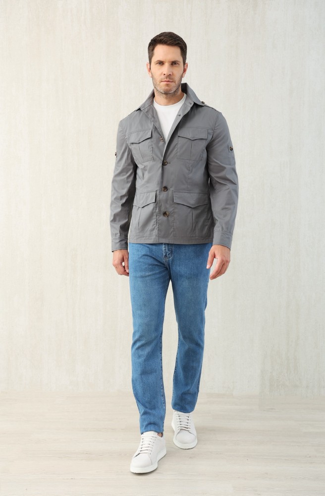NIGO Brunello Cucinelli Men's Spring & Fall Lightweight Water-Resistant Techno Cotton Unlined Safari Jacket Solid Color Lapel Single Breasted Shirt Style Jacket Ngvp #nigo1946