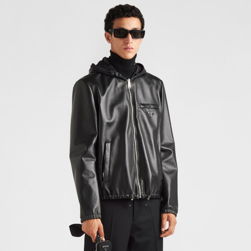NIGO Prada Men's Autumn/Winter Solid Color Reversible Nappa Leather and Re-Nylon Waistcoat Jacket #nigo77778