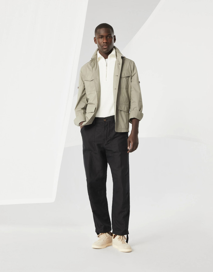 NIGO Brunello Cucinelli Men's Spring & Fall Lightweight Water-Resistant Techno Cotton Unlined Safari Jacket Solid Color Lapel Single Breasted Shirt Style Jacket Ngvp #nigo1946