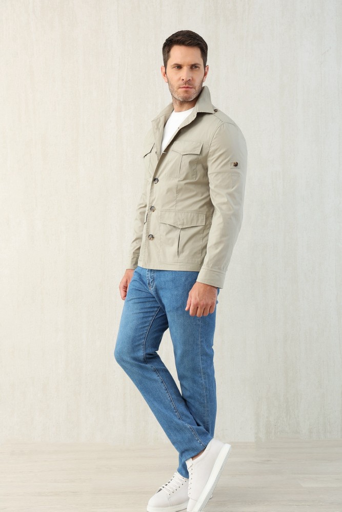 NIGO Brunello Cucinelli Men's Spring & Fall Lightweight Water-Resistant Techno Cotton Unlined Safari Jacket Solid Color Lapel Single Breasted Shirt Style Jacket Ngvp #nigo1946