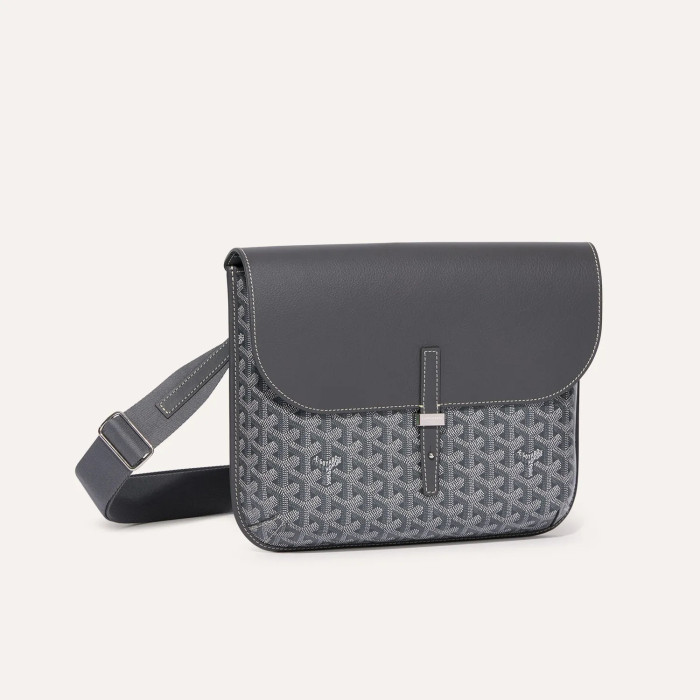 NIGO GOYARD Coursier Men's and Women's Solid Color Adjustable Shoulder Strap Canvas Spell Calfskin Messenger Bag Crossbody Shoulder Bags #nigo77783