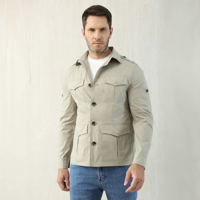 NIGO Brunello Cucinelli Men's Spring & Fall Lightweight Water-Resistant Techno Cotton Unlined Safari Jacket Solid Color Lapel Single Breasted Shirt Style Jacket Ngvp #nigo1946