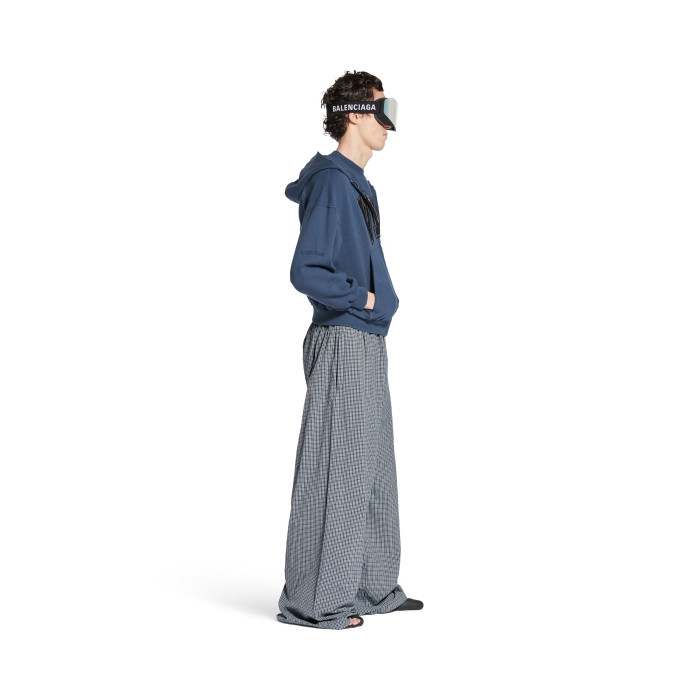 NIGO Balenciaga Men's Four Seasons Checked Cotton And Linen Blend Tracksuit Pants Elastic Waist Drawstring Solid Color Loose Casual Wide Leg Pants Ngvp #nigo1947