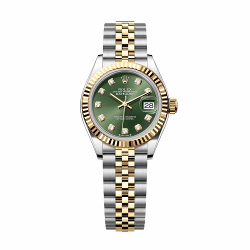 NIGO Rolex Women's Log-type Series Automatic Mechanical Movement Water-resistant Diamond-encrusted Green Dial Stainless Steel Bracelet 31mm Watch #nigo77786
