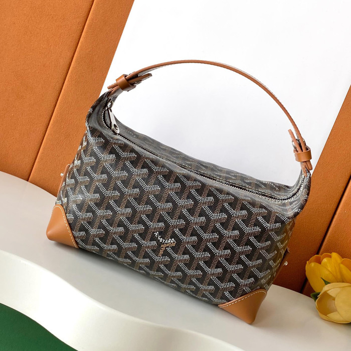 NIGO GOYARD Men's and Women's Solid Color Printed Zipper Leather Handbag Storage Bag Bags #nigo77775