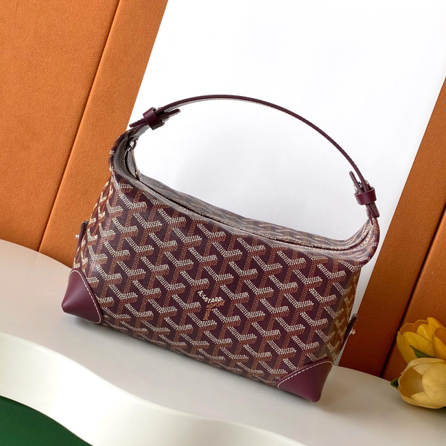 NIGO GOYARD Men's and Women's Solid Color Printed Zipper Leather Handbag Storage Bag Bags #nigo77775
