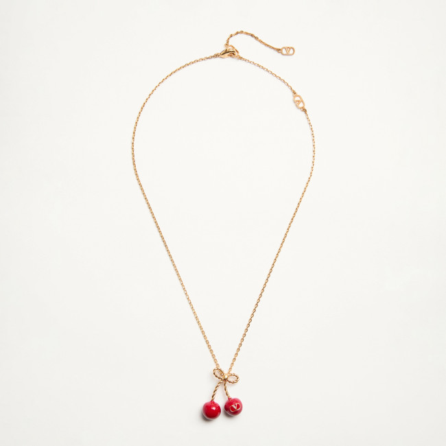 NIGO Valentino CHEZ Women's Metal and Enamel Cherry Pendant Necklace Jewelry Accessories #nigo77772