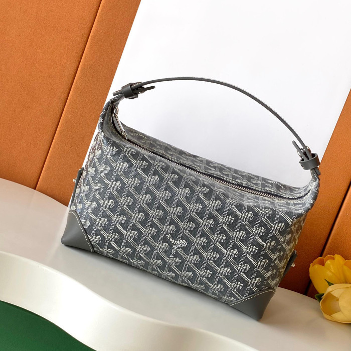 NIGO GOYARD Men's and Women's Solid Color Printed Zipper Leather Handbag Storage Bag Bags #nigo77775