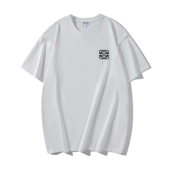 NIGO Loewe Men's and Women's Solid Color Embroidered Logo Print Round Neck Cotton Short Sleeve T-Shirt #nigo77814