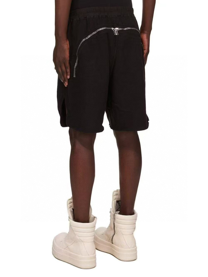 NIGO Rick Owens Men's Spring/Summer Drawstring Tie Mid Waist Cotton Solid Color Loose Casual Shorts Back Zipper Ngvp #nigo1951