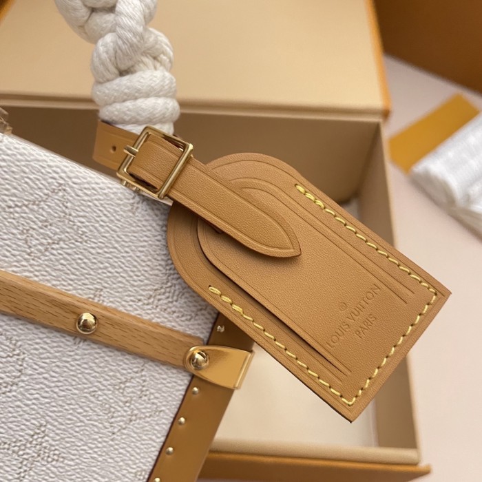NIGO Louis Vuitton Handle Trunk Women's Solid Color Detachable Adjustable Shoulder Strap Buckle Closure Coated Canvas Box Bag Single Shoulder Crossbody Handbag Bags #nigo77789