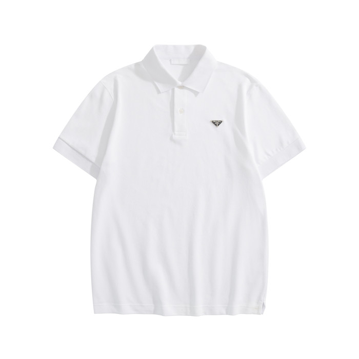 NIGO Prada Men's Summer Solid Color Metal Logo Cotton Polo Shirt Short Sleeve T-Shirt #nigo77798